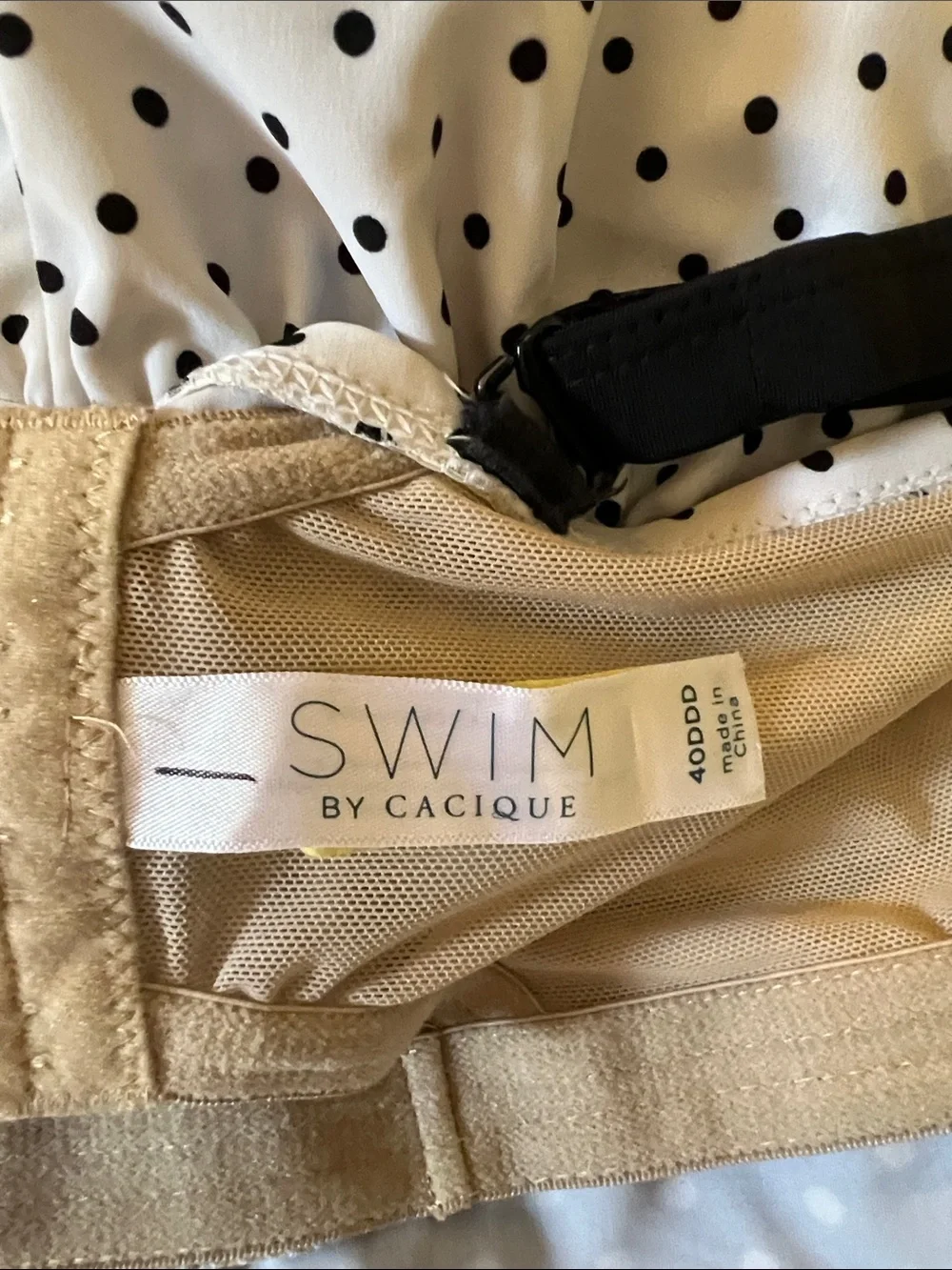 Cacique Black and White Polka Dot Swim Top